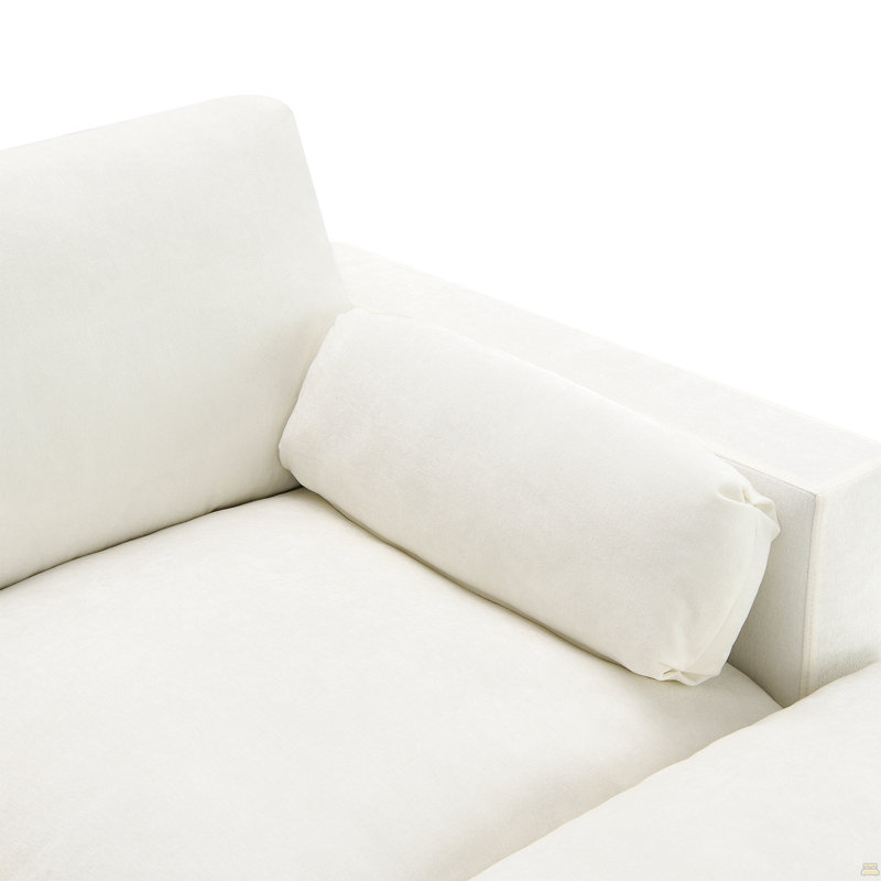 Canapé modulaire 86,5 po Chenille, Blanc