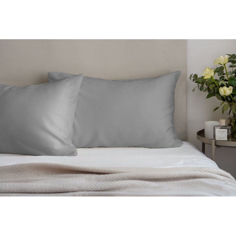 Brightr Eucalyptus Silk pillowcases with Copper Ions, Grey