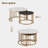 Coffee Table Set, Nesting Coffee Table,Stacking End Side Table With Golden Metal Frame, Black-93026825