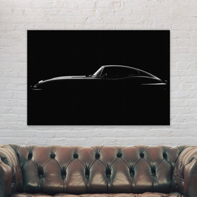 Jaguar E-Type Silhouette 1 Piece Wrapped Canvas Wall Art