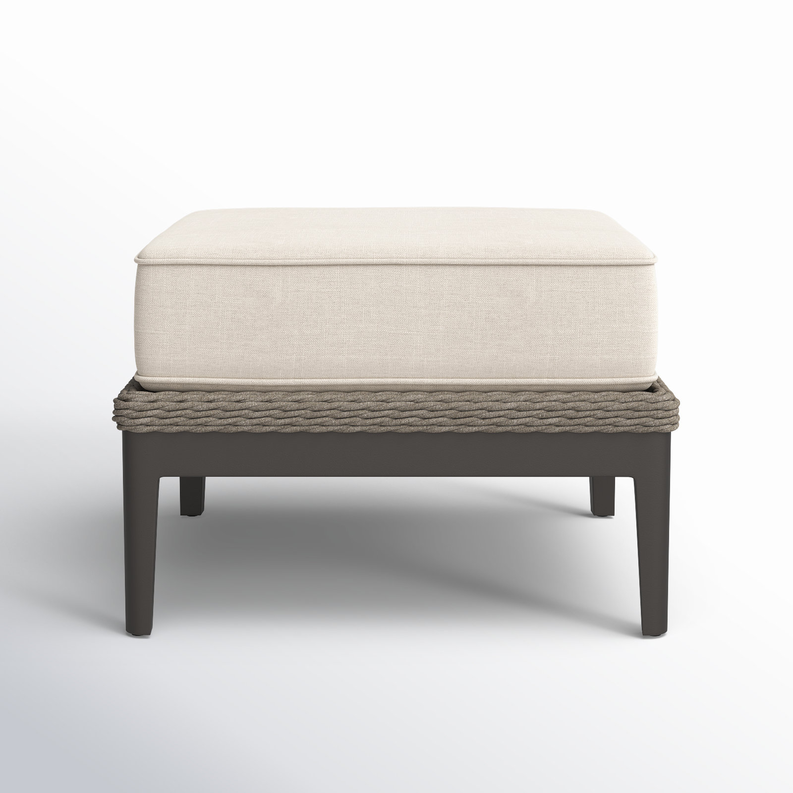 Aberdeen Outdoor Ottoman with Sunbrella® Cushion, Echo Ash Sunbrella®