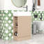Meuble-lavabo autoportant avec lavabo en céramique, porte-papier et armoire de rangement à deux niveaux-526439670