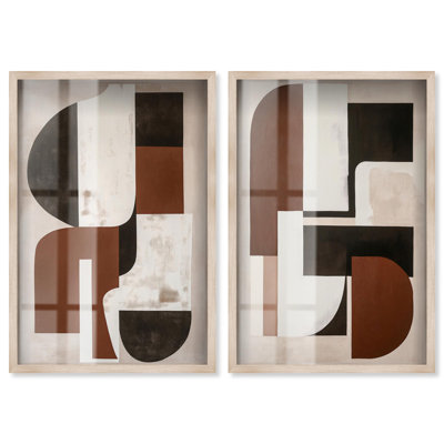 «Neutral Luxe Boho Art», ensemble de 2 panneaux par Shadowbox 