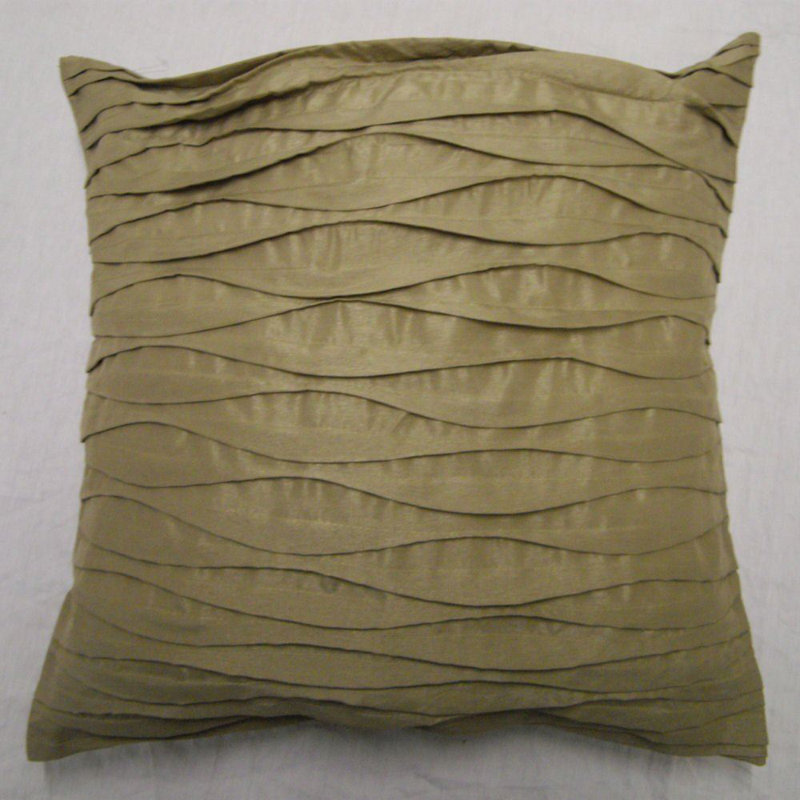 Kynlei Square Throw Pillow Cover, Beige