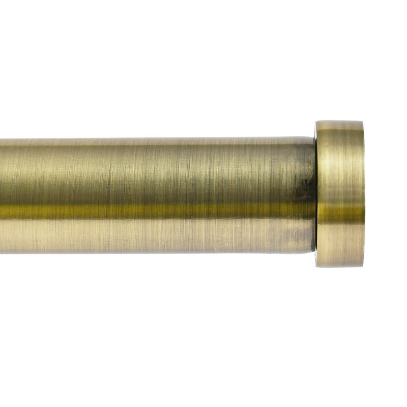 Tringle à rideaux 1 pouce avec embouts en aluminium Keneil, Laiton antique, 48" – 120"
