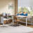 63" L-Shaped Executive Desk and 39 Drawer Lateral File Cabinet, L-Shape Office Credenza Desk Set