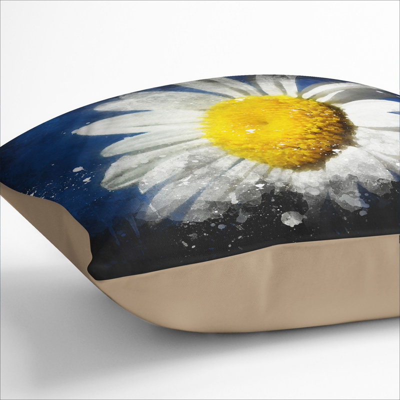 White Daisy Vol.5 Scatter Cushion, Stone, 40cm H x 40cm W x 15cm D