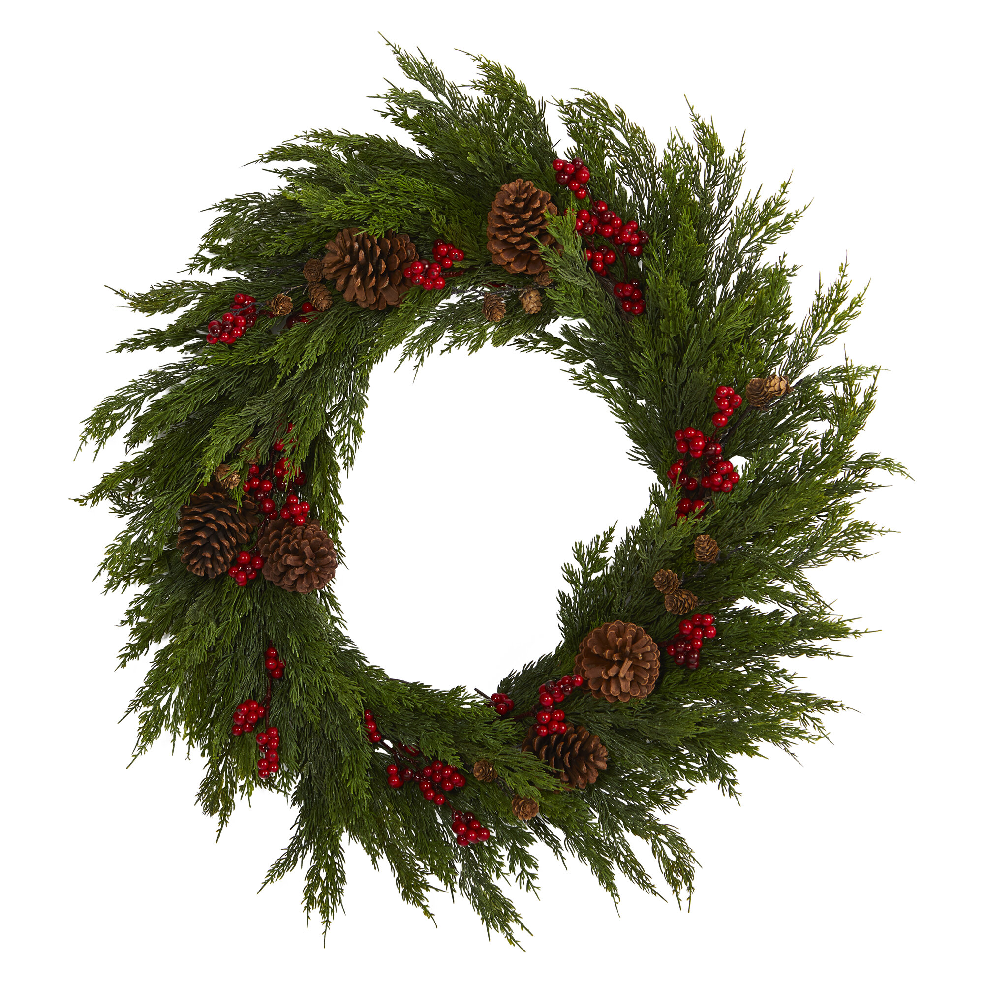 The Holiday Aisle® Faux Polyester 32'' Wreath | Wayfair