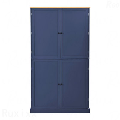 Grande armoire de rangement autoportante avec 2 tiroirs, 2 tablettes réglables, 8 tablettes de porte pour la cuisine, la salle à manger