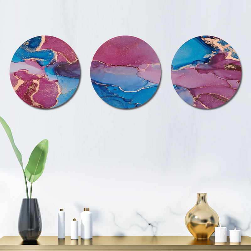 Ensemble de 3 décorations murales fluides de luxe