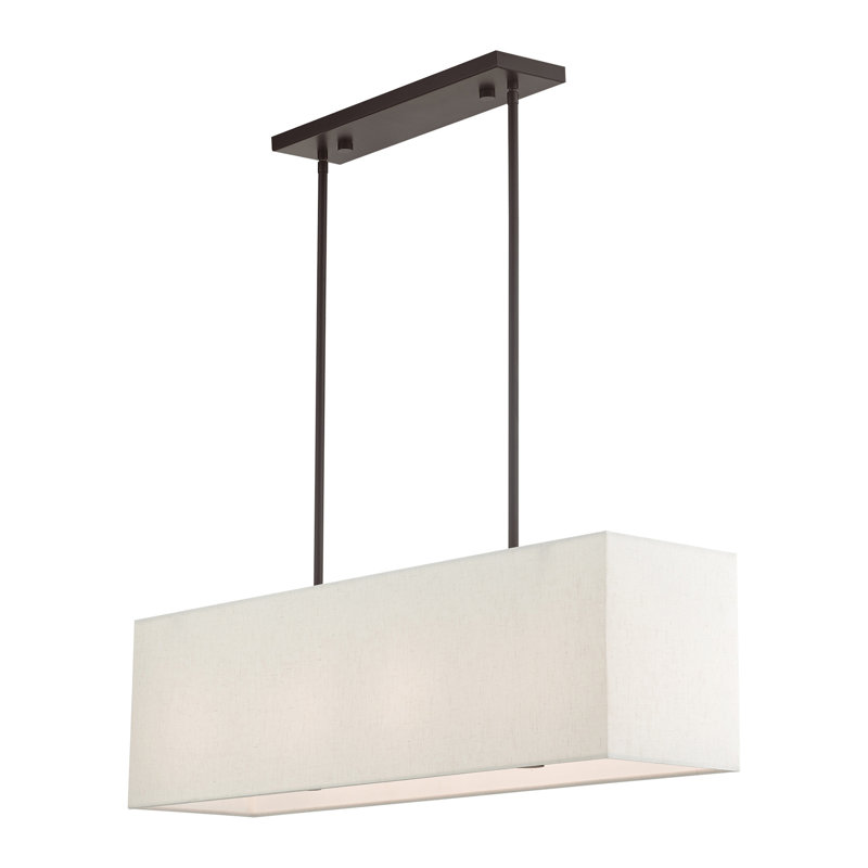Ajanee - Light Pendant, 11.5" H x 36" W x 8.5" D, English Bronze, Oatmeal