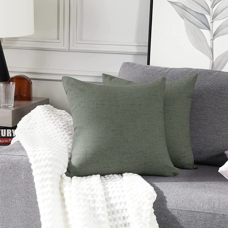 Cynne Square Throw Pillow Cover, 40cm H x 40cm W x 1cm D, Forest Green