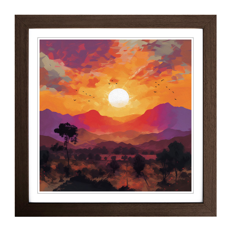 Sunset - Framed Print, Walnut