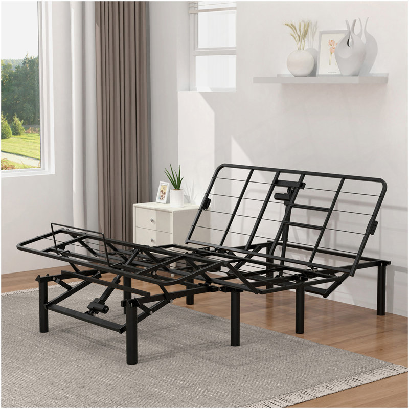 Base de lit réglable avec tête et pied inclinables, moteur silencieux pour grand lit, gravité zéro, deux ports USB A + C, télécommande avec ZG et clés de mémoire