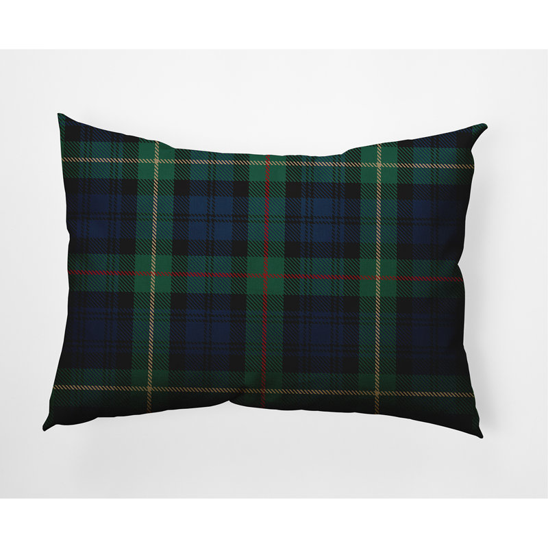  Tartan Outdoor Rectangular Pillow Cover and Insert, Blue