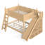 Lits avec glissière de rangement, lit double en bois sur lit double, chambre d'enfant moderne