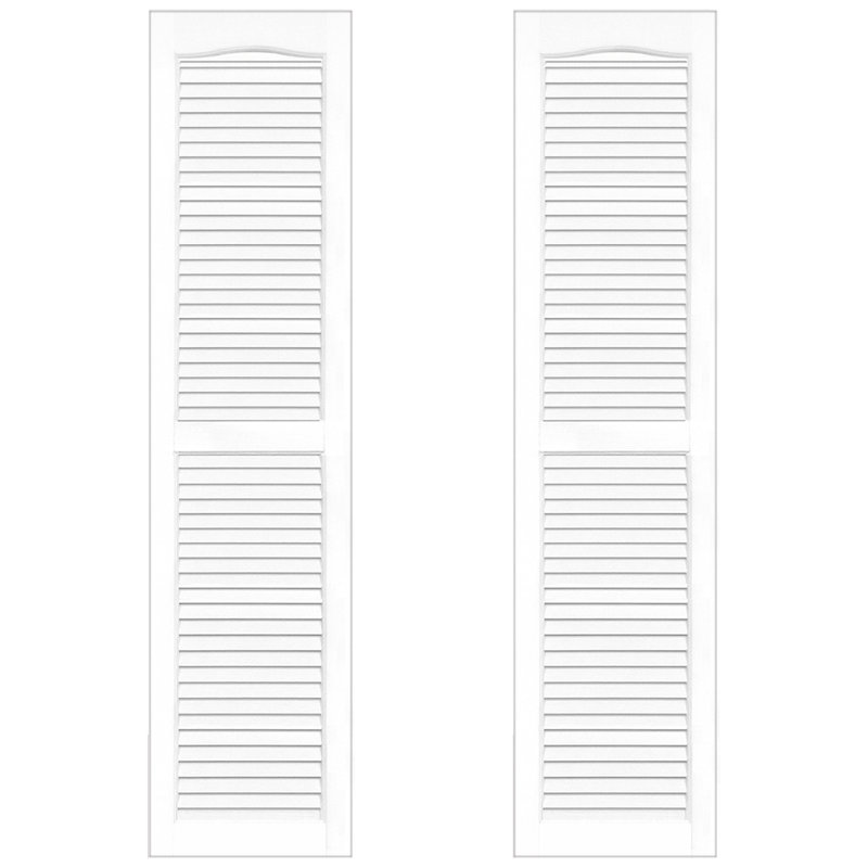 Shutters Vinyl Louvered, 50" H x 14" W x 0.93" D, White