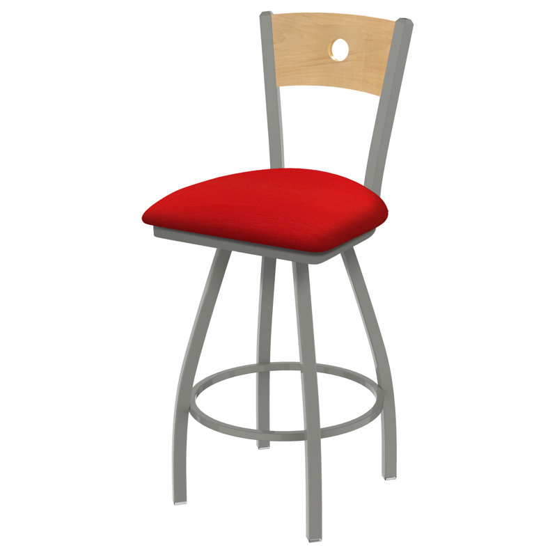 Tabouret pivotant Voltaire, Érable moyen, Nickel anodisé, Siège Canter / finition érable naturel