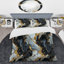 Ensemble de housse de couette en marbre doré doré et noir luxe Marble Splendor