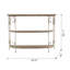 Étagère en bois blanche à trois niveaux 43,5 x 14 x 32 po avec cadre en fer orné