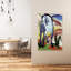 Blue Horse Classic Contemporary Horse Animal Portrait Wall Art Print 1 Piece Wrapped Canvas Wall Art-833208673