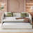 Modern Upholstered Sofa Bed With Twin Trundle - Tufted Button Design And Metal Nailhead Accents For Living Room, Guest Room, Or Studio-1408126552-1379792265