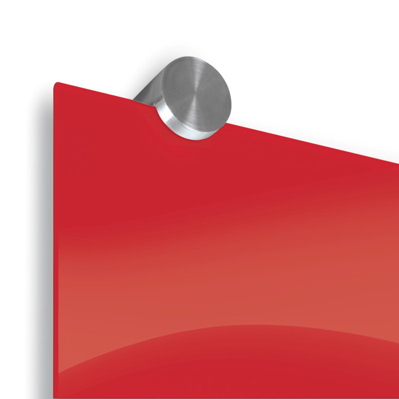 Tableau effaçable mural en verre Visionary, H 35,43 po x L 47,24 po, Rouge