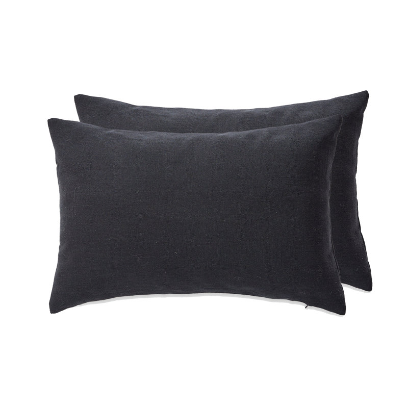 Housse de coussin réversible SEATTLE SOLID, Noir, Housse de coussin seulement - sans coussin
