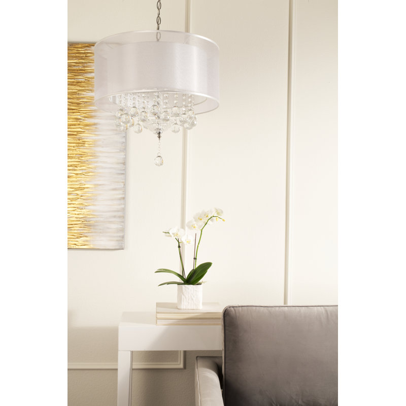 Venito 3 - Light Glass Dimmable Drum Chandelier