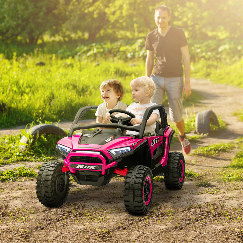 HOMCOM Battery Powered Ride On with Remote Control, Pink