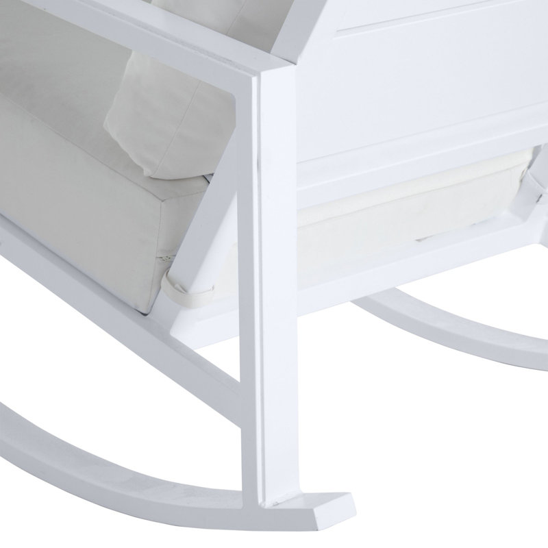 Fauteuil berçant Avondale - Craie, Perigold Linnaeus Indigo, Welt + bourre standard, Craie
