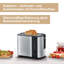 Automatic toaster, including black stainless steel, bread toaster attachment, 2 toasting chambers 800W, toaster
