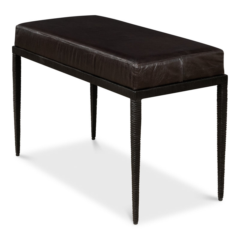 Duke Ridged Leather Bench