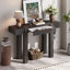 Console rustique minimaliste avec tiroir caché, prise de courant latérale, table d'entrée en bois pour les entrées, les salons et les bureaux à domicile (espresso)-631372877