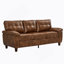 79 Inch Three Seater Sofa With Storage, Modern Faux Leather Couch For Living Room, Big Armrests, Breathable PU Leather, Brown