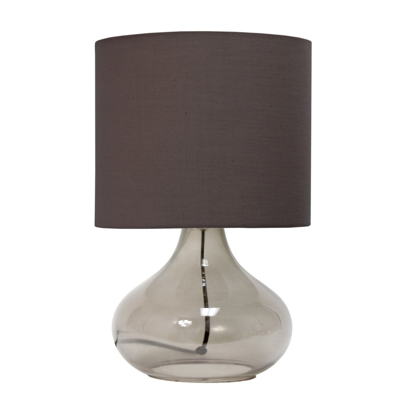 Lampe de table avec abat-jour en verre et abat-jour en verre, Clair, Noir