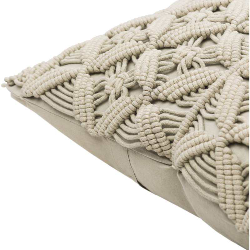 Punta Tassels Cotton Throw Pillow, 18"H x 18"W, Polyester/Polyfill