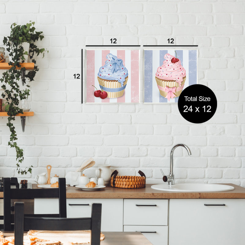 Ensemble de 2 plaques murales roses et bleues, par Lori Mosley
