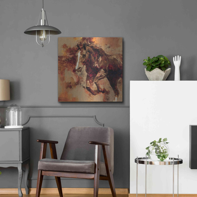 «Earth, Wind, Fire» par Julie T - peinture sur métal sans cadre, H 24 po x l 24 po x P 0,13 po