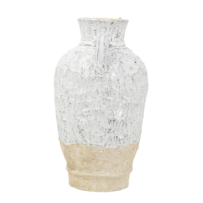 Two Handled Flower Vase, 15.7" H x 8.7" W x 8.7" D