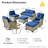 Carolle 9-Piece Outdoor Patio Furniture with fire pit,All-Weather 7-Person Pe Wicker Outdoor Conversation Set, Patio Couch Swivel Rocker Chairs With Solar Powered Coffee Tables For Backyard,Poolside,Deck-453539604-459055619