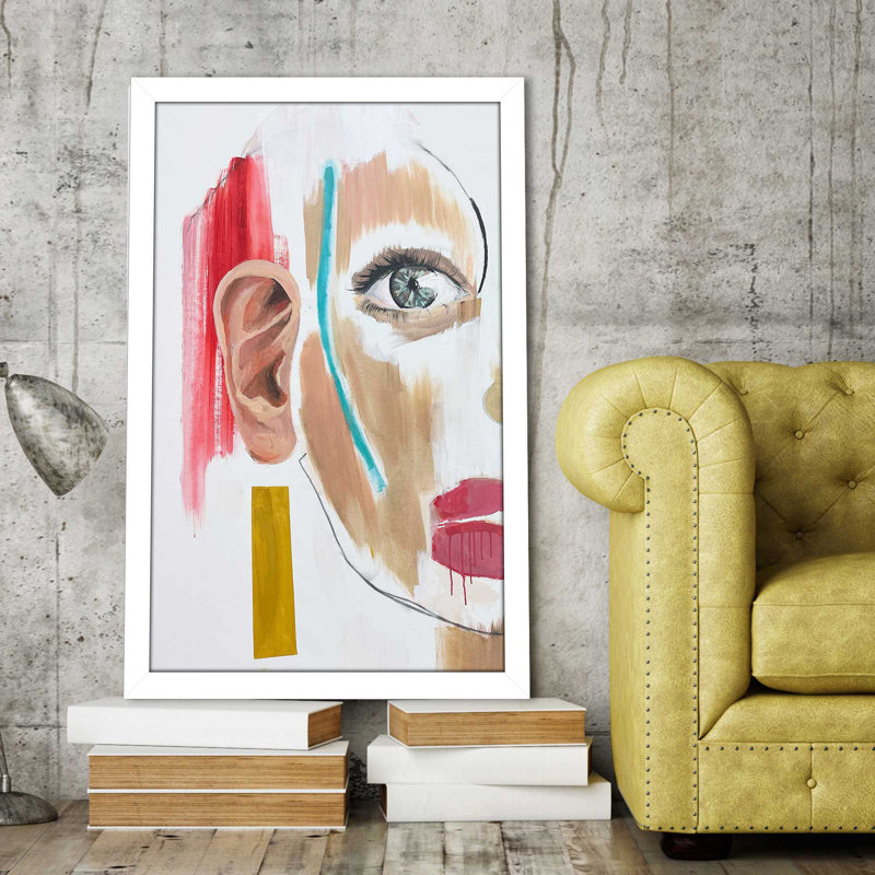 Miroir de Purpose I (vertical) par Cassie Studios - Peinture, Cadre blanc, H 49,5 po x l 33,5 po x P 1 po