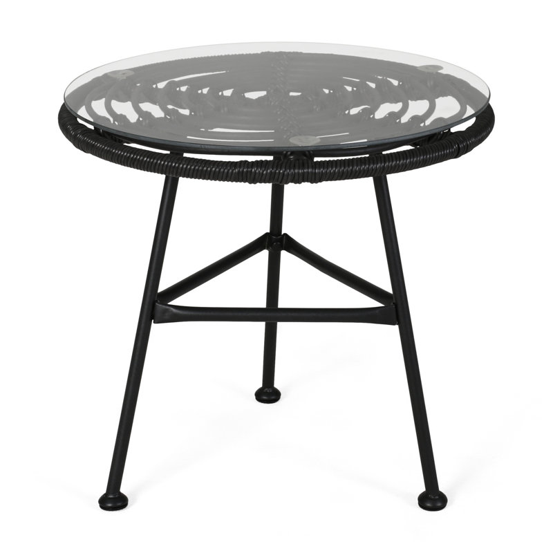 Sleek Grey Side Table With And Smooth Tempered Glass Contemporary