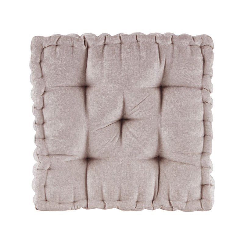Poly Chenille Square Floor Pillow Cushion 20x20", Blush