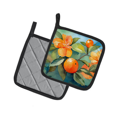 Florida Orange Blossom en aquarelle paire de poignées