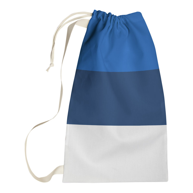 Utah Fabric Laundry Bag with Handles, Small ( 29" x 18" x 1.5"), Royal Blue/Navy Blue/White