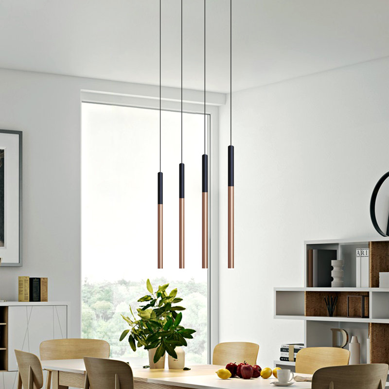 Baileyton 4 - Light Kitchen Island Pendant, Black Top and Brushed Copper