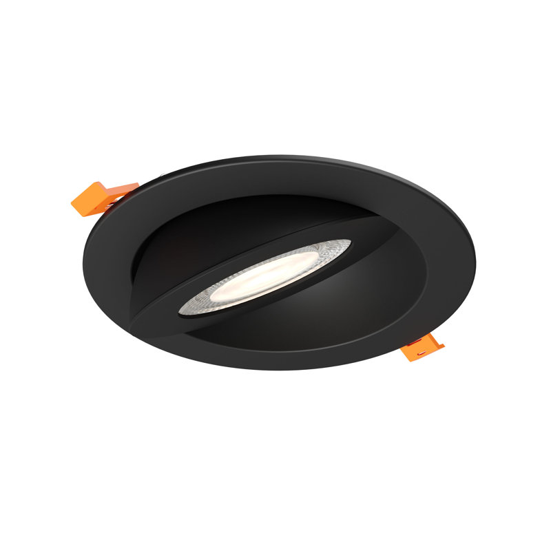 Cardan pivotant plat de 6 pouces pivotant avec 5 CCT et gradation à chaud, Noir