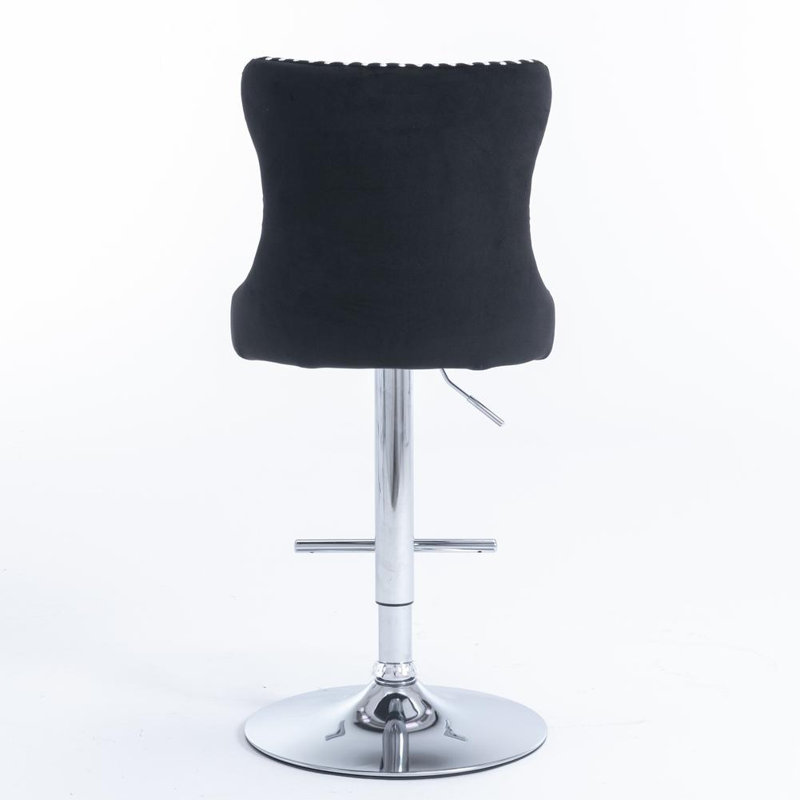 Glamorous Velvet Swivel Stools, Black