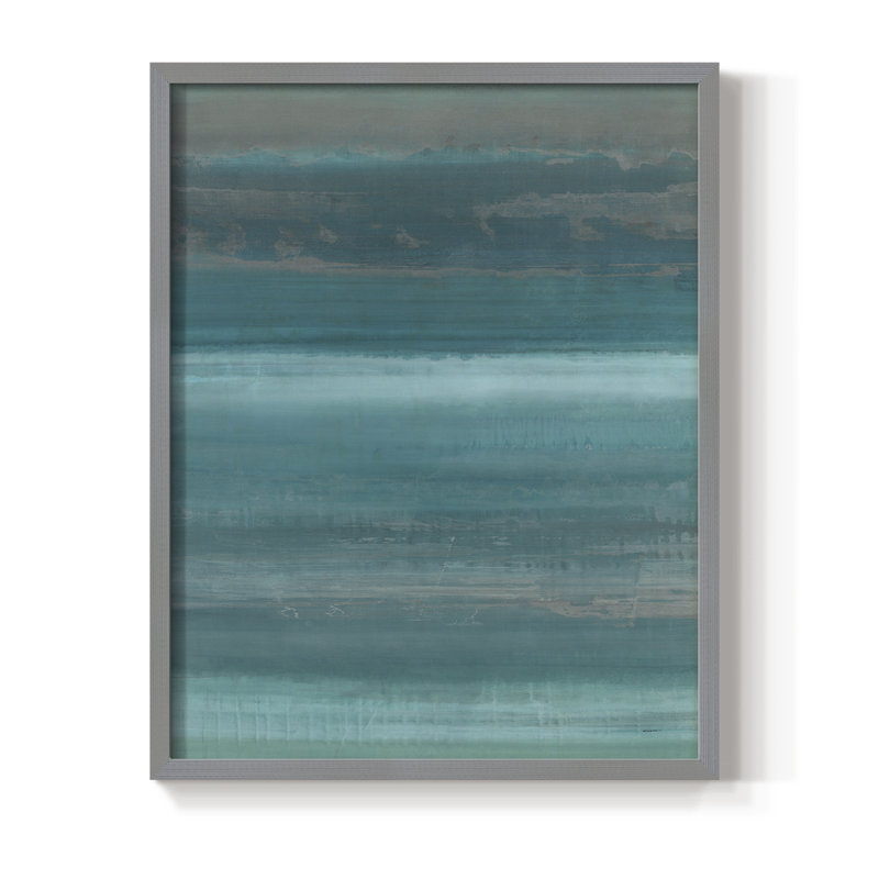 Étoiles et rivages I, reproduction encadrée - bois massif, Gris, H 21 po x l 17 po